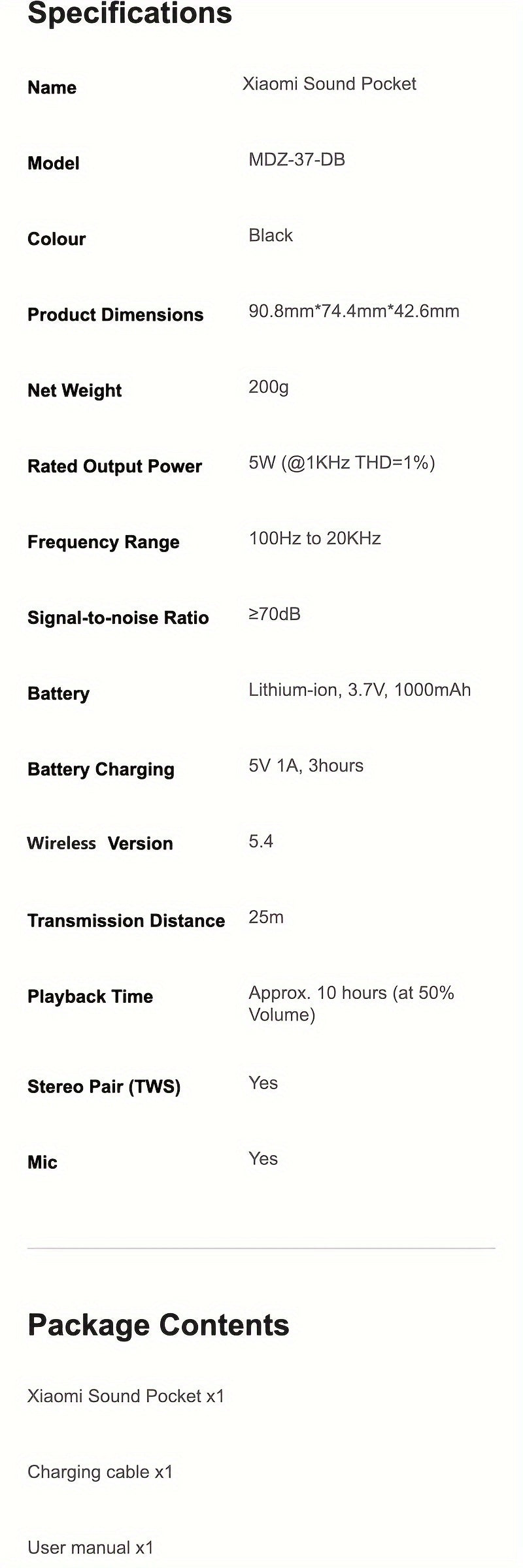 Xiaomi 5W mini speaker, fits in your pocket, 10h playtime