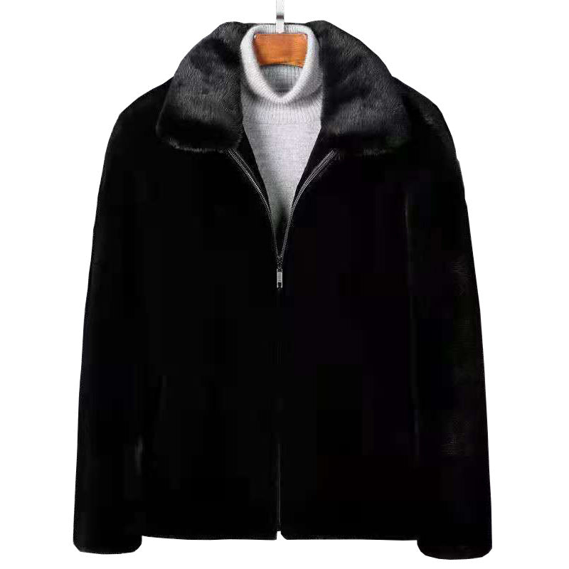 Men's warm fur coat, premium casual style
