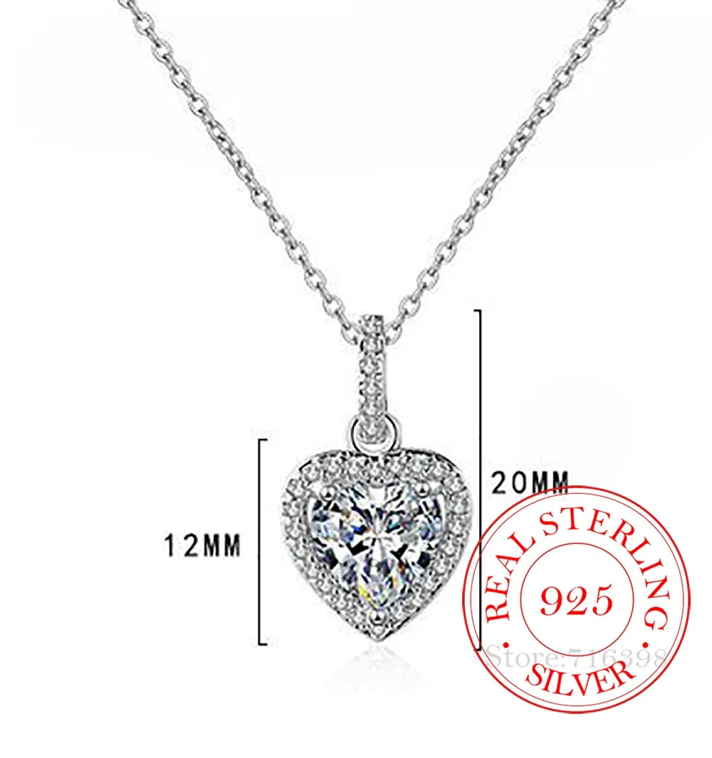 Hopea sydänkaulakoru Zirkonialla naisille