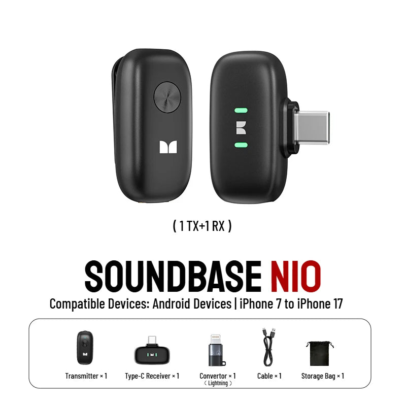Monster N10 PRO Wireless Lavalier Microphone, 1 Receiver + 2 Transmitters