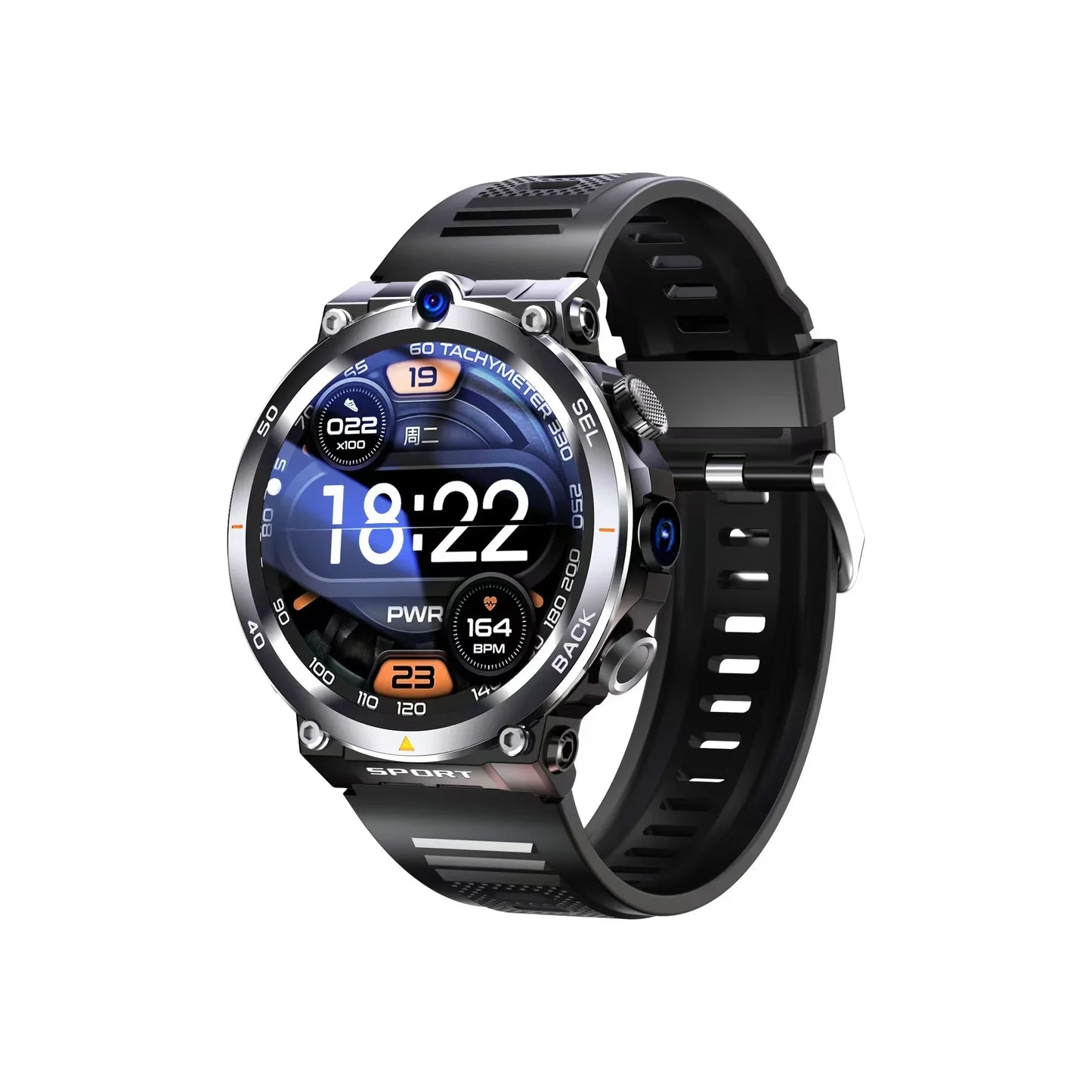 H10 4G LTE Smartwatch for Men, High-Tech, Dual Camera and Video Calls