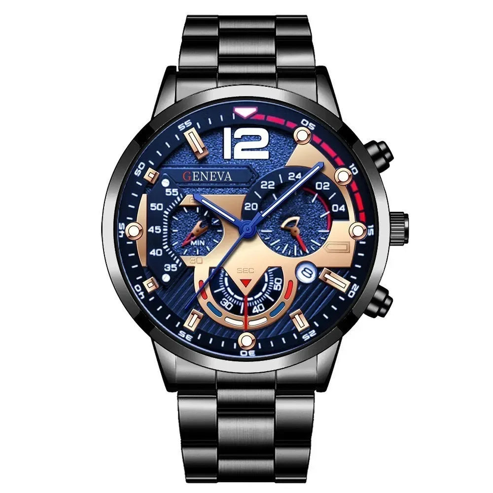Stylish men's watch and jewelry set, just the watch or the whole package