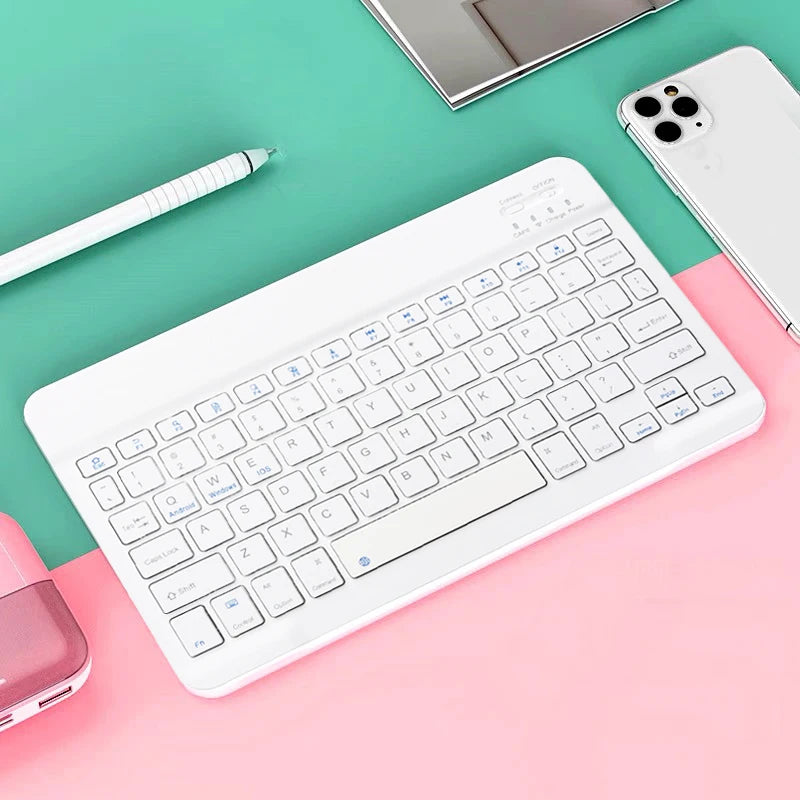 Langaton Bluetooth-Näppäimistö Ladattavalla Akulla - Pelaaminen & Työ iOS/Android/Windows - Sininen