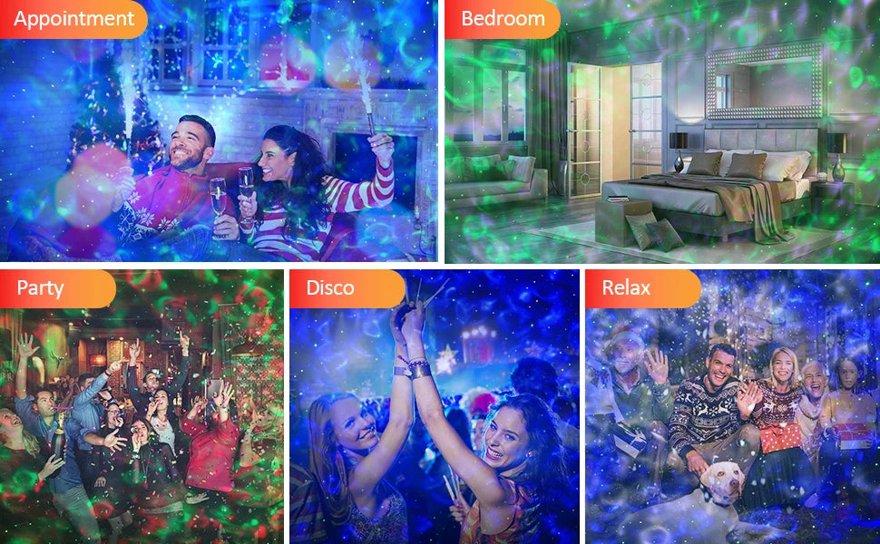 Tähtiprojektori Galaxy - LED-yövalo Tähtitaivas Lastenhuoneeseen & Olohuoneeseen