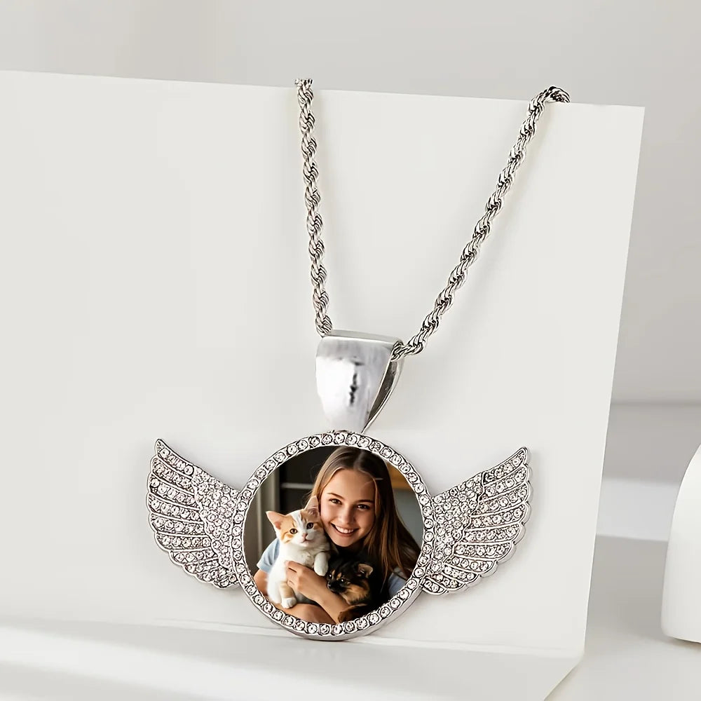 Enkelin siipi valokuvakaulakoru