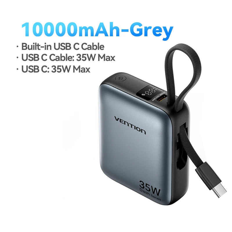 Vention CCV 35W Powerbank, compact 10000mAh, fast charging
