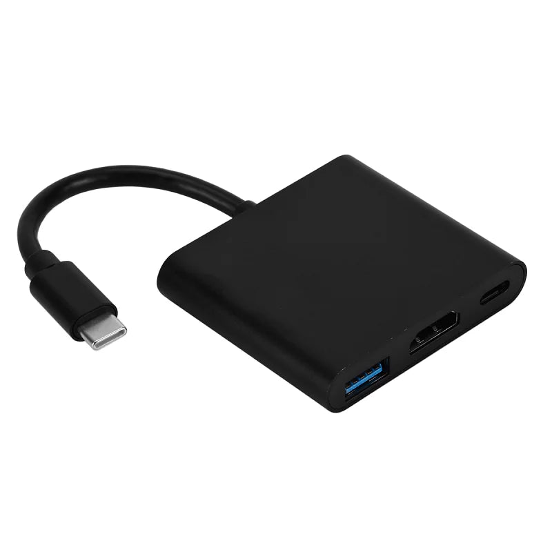 USB-C Hub HDMI 4K Adapteri - 3-in-1 Type-C Muunnin MacBook & Laptop