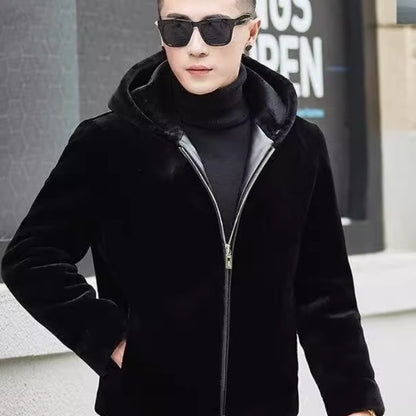 Men's Mink fur coat, premium faux fur