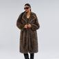 Women's long fox fur coat, European premium fox fur imitation