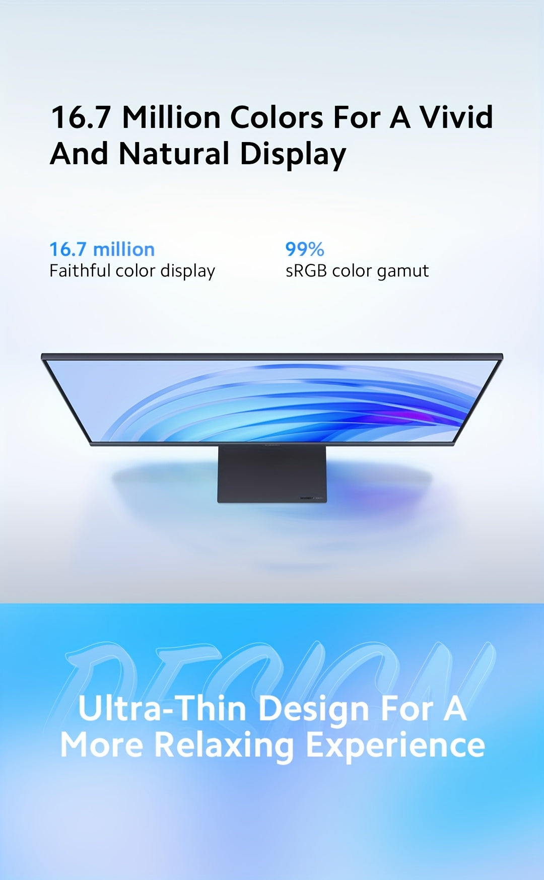 Xiaomi 27" monitor, Full HD, ultra-thin
