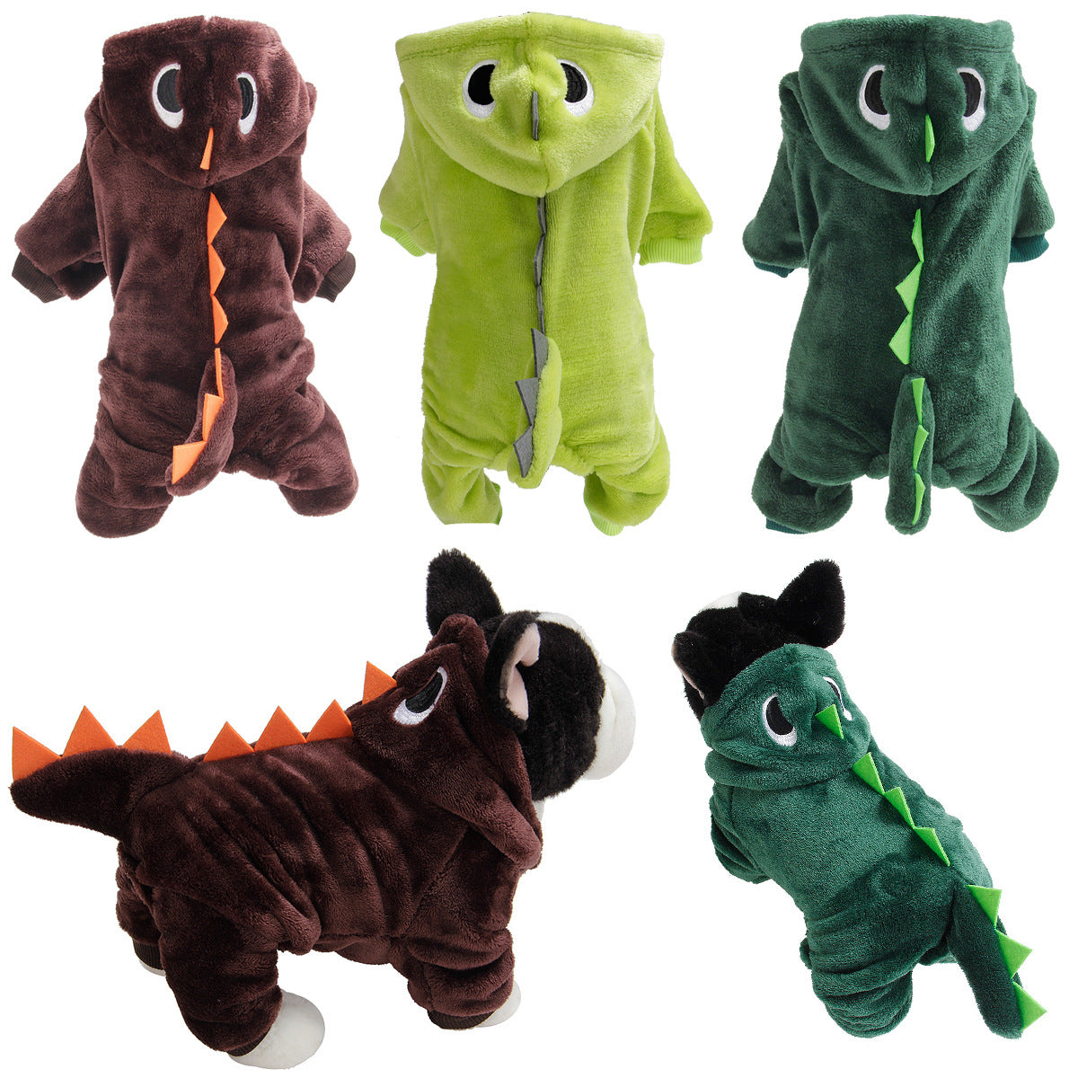 Pet Dinosaur Hoodie - Soft Coral Fleece