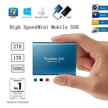 Mini Mobile Solid State Drive 2T Type-3.1 Metal Material