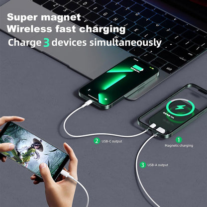 Powerbank 10000mAh 22.5W, wireless charging, magnetic attachment to phone