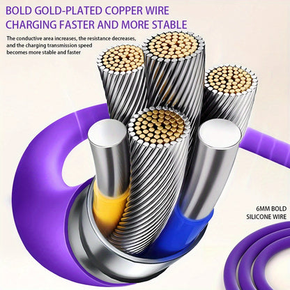 Hihowin 4-in-1 charging cable, 100W fast charging, stylish breathing light