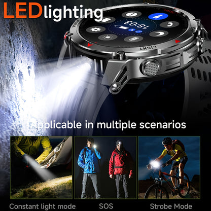 COIUSOR GPS smartwatch with 1.46" AMOLED HD display, LED flashlight