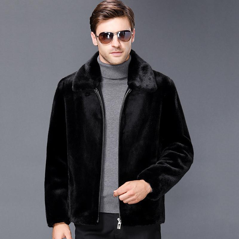 Men's Mink fur coat, premium faux fur