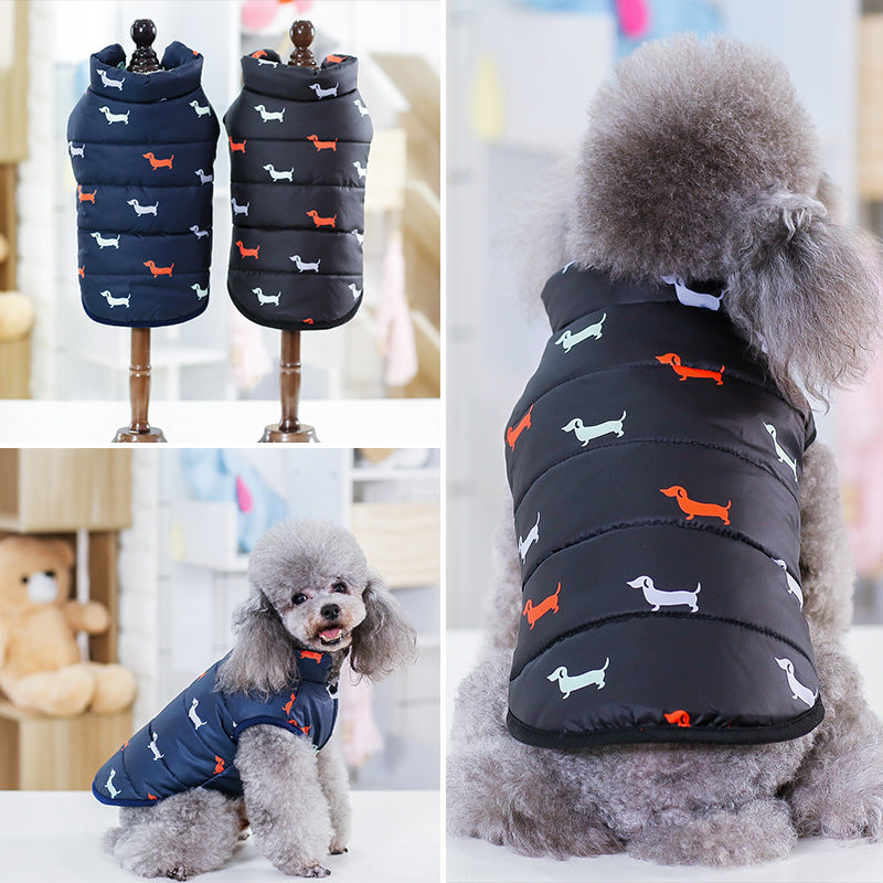 Warm winter dog coat, for small and medium-sized dogs