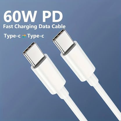 Fast charging cable 60W 3A 100cm, USB-Type-C