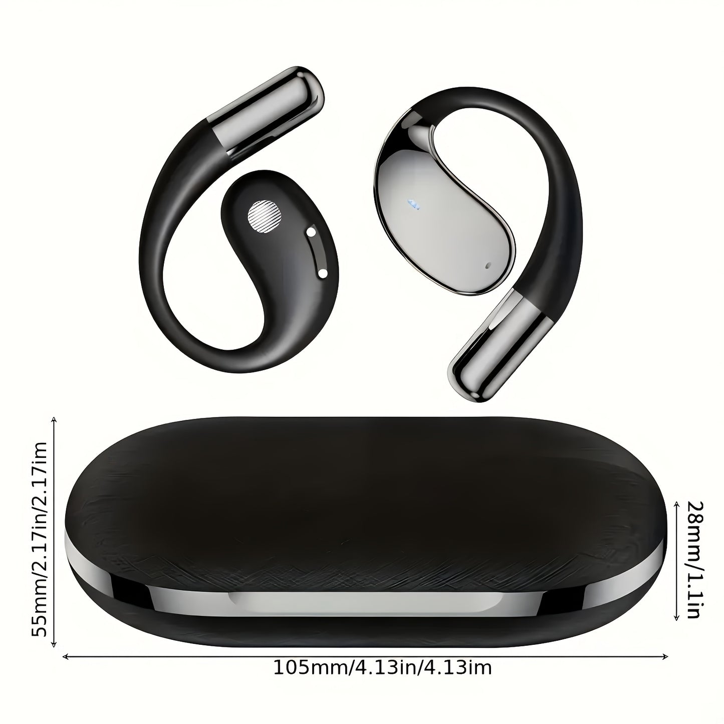 Wireless earbuds, 80 hours battery life, LED display