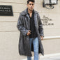 Men's long faux fur coat, imitation fox fur