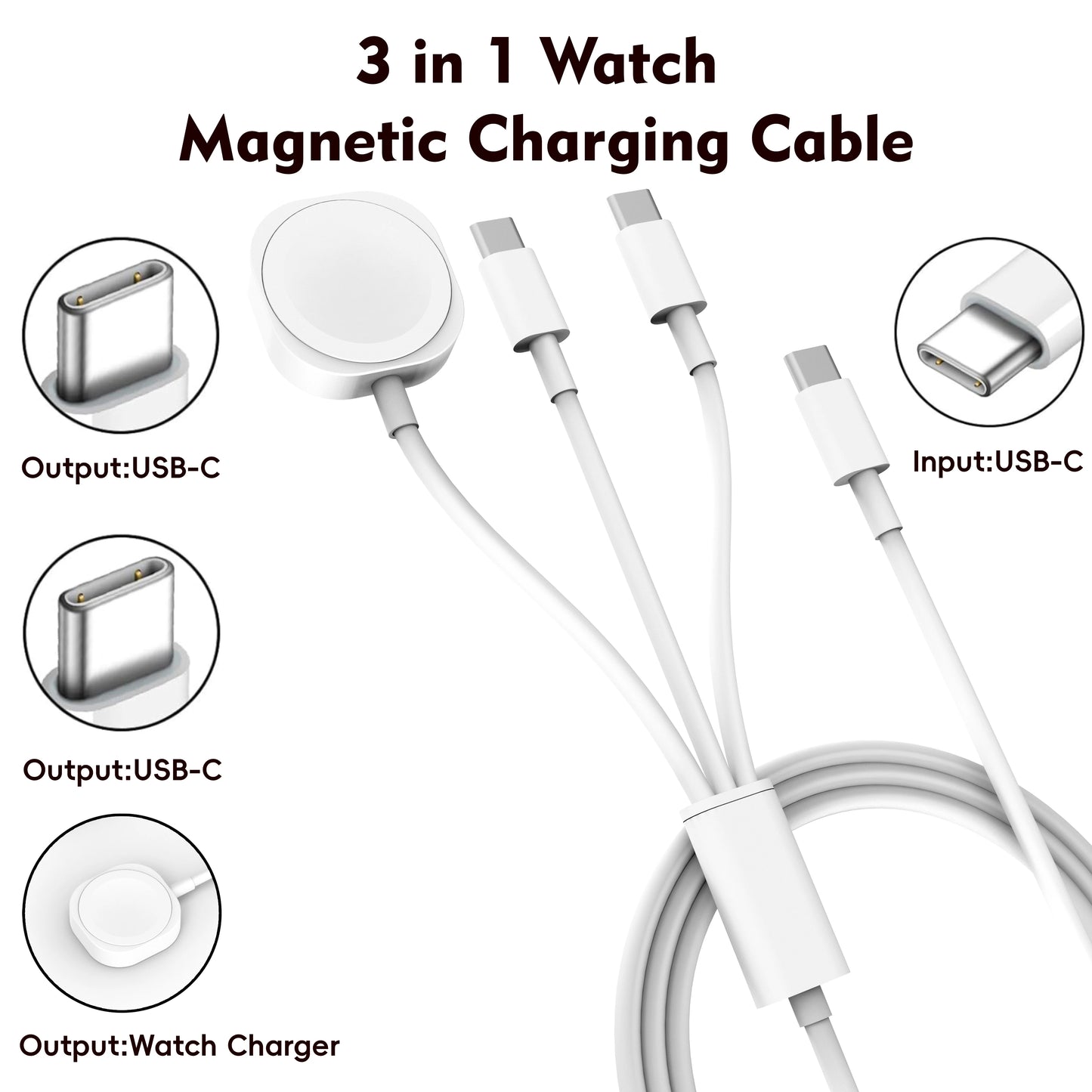 3 in 1 Watch Magnetic Charging Cable