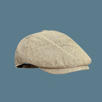 Linen artist's cap, duckbill hat