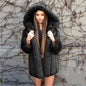 Women's medium length fashion fur coat, elegant design, premium faux fur