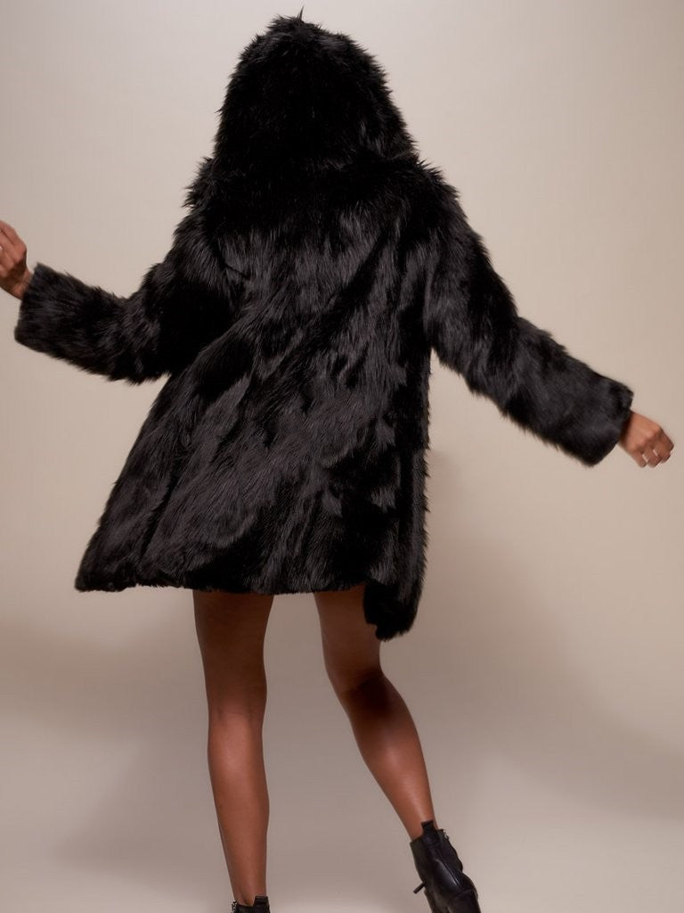 Women's winter fur coat, premium faux fur