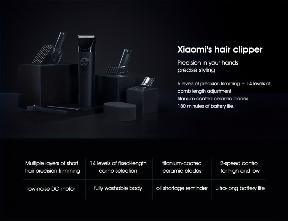 Xiaomi Mijia Hair Clipper, Cordless Professional Trimmer
