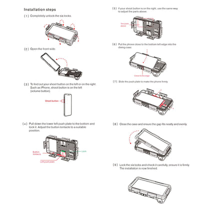 Waterproof phone case for 15m diving