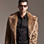 Men's premium fur coat, elegant with a suit collar