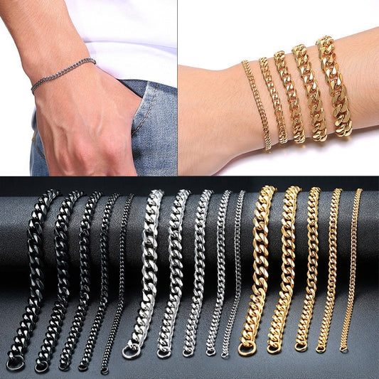 Gold Cuban Link bracelet, available in different variations