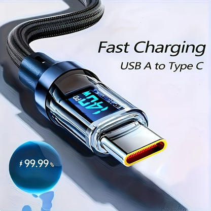 Fast charging cable 140W, 6A, LED display