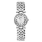 Diamond-embellished women's wristwatch, stylish Roman numerals