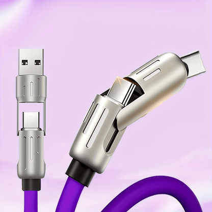 4-in-1 Fast Charging Cable, Silicone Coated