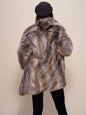 Women's fashion fur coat, warm faux fur