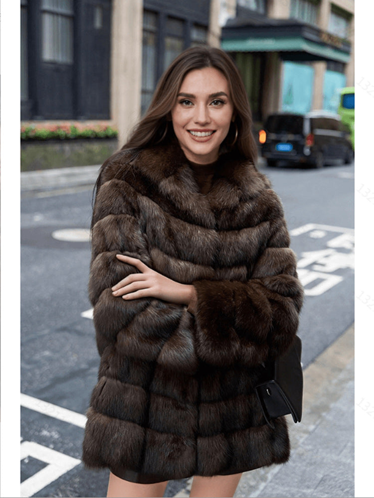 Women's Casual Fur Coat, Warm and Loose