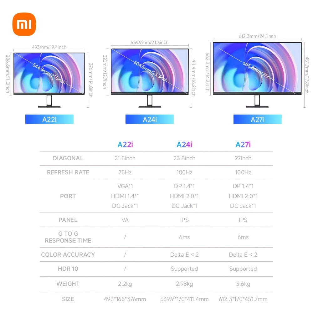 Xiaomi 27" monitor, Full HD, ultra-thin