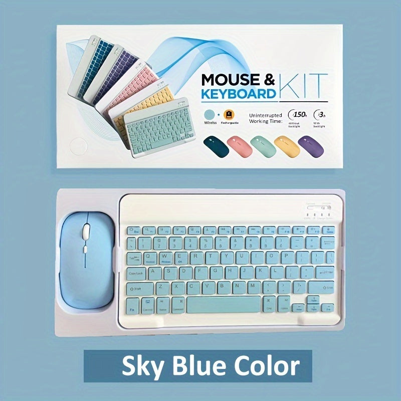 Wireless keyboard and mouse set for tablets, rechargeable