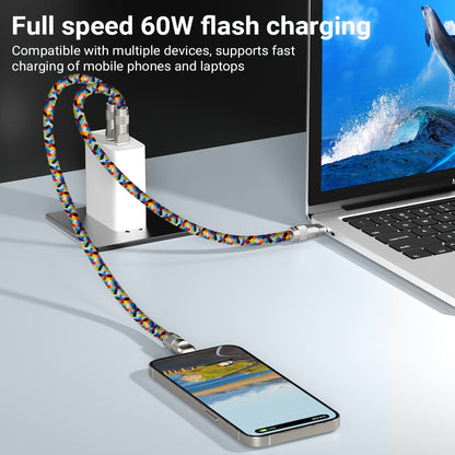 Phone strap fast charging cable combination, 60W, C-type