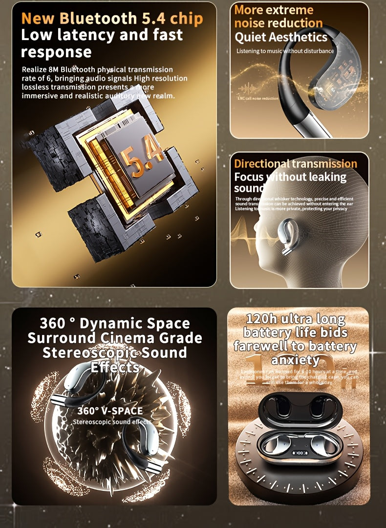 Wireless earbuds, 80 hours battery life, LED display