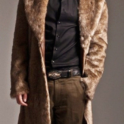 Men's premium fur coat, elegant with a suit collar