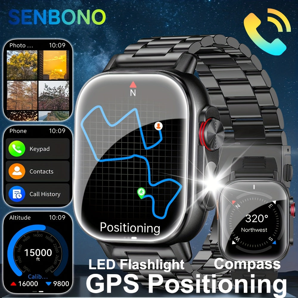 SENBONO GPS Smartwatch for Men and Women, 2.01" HD Display
