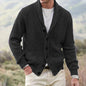 Men's turn-down collar cardigan, thick wool-like