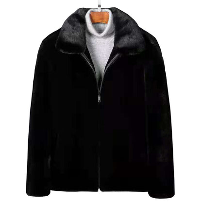 Men's warm fur coat, premium casual style