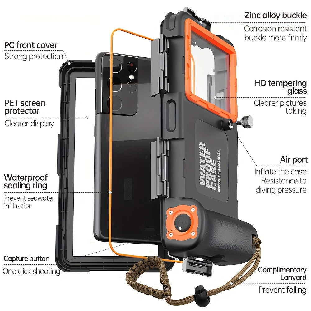 Waterproof phone case for 15m diving