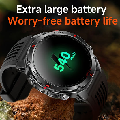 COIUSOR GPS smartwatch with 1.46" AMOLED HD display, LED flashlight