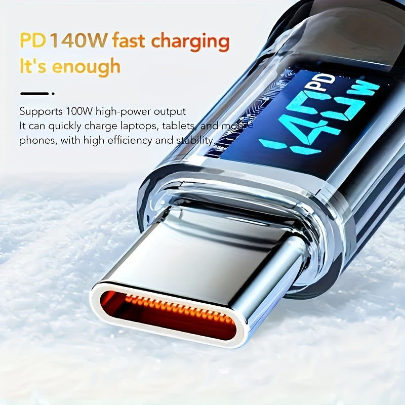 Fast charging cable 140W, 6A, LED display