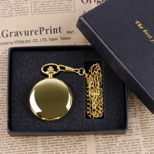 Luxury quartz mechanism pocket watch in a gift box, available in different variations
