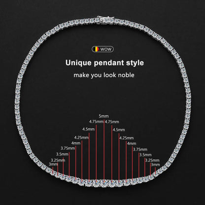 KNOBSPIN Moissanite Tennis kaulakoru naisille, premium hääkoru